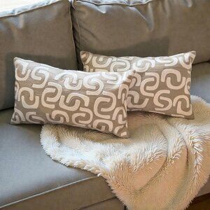 West Elm Pillow Set Down Filled Neutral Textured Organic Modern Quiet Luxury